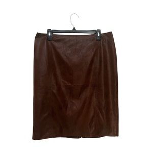 NWT Chico’s Rich Mahogany Textured Animal Pencil Skirt Size 2